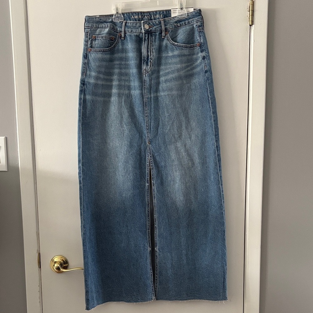 American Eagle Outfitters Light Blue Denim Maxi Skirt